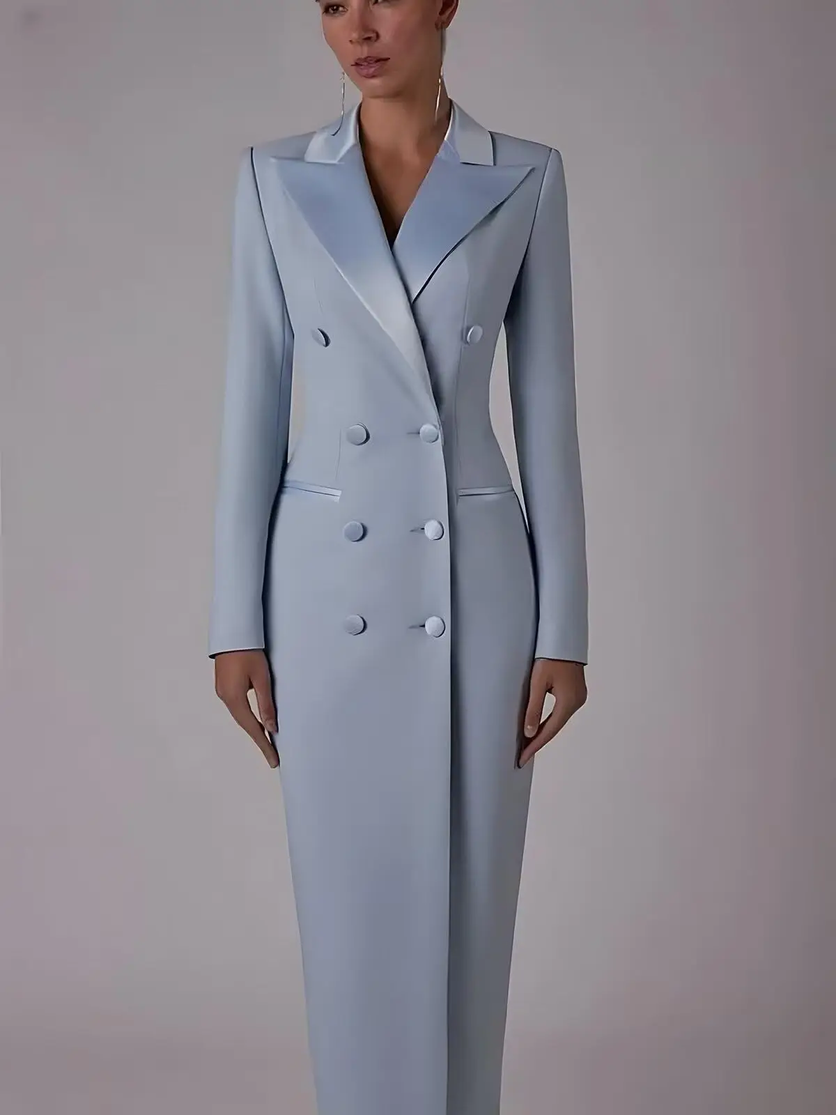 Allingentle Customed Women's Suit Blazer Women Tuxedo Dress Double Breasted Peaked Lapel for Wedding Cocktail Prom Party Outfits
