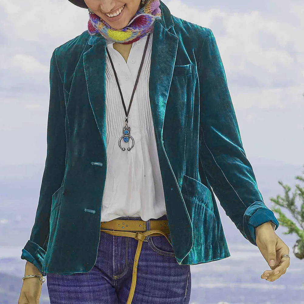 

Fashion Women Jacket Non Strech Long Sleeve Open Front Cardigan Outerwear With Pocket Solid Color Winter Daily