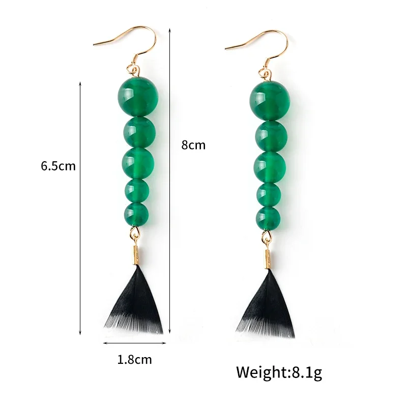 Pendientes de Cosplay de Anime Inuyasha Sit boy, colgante de pluma de ágata KAGURA, Clips para las orejas, tachuelas para las orejas, accesorios de joyería, regalos