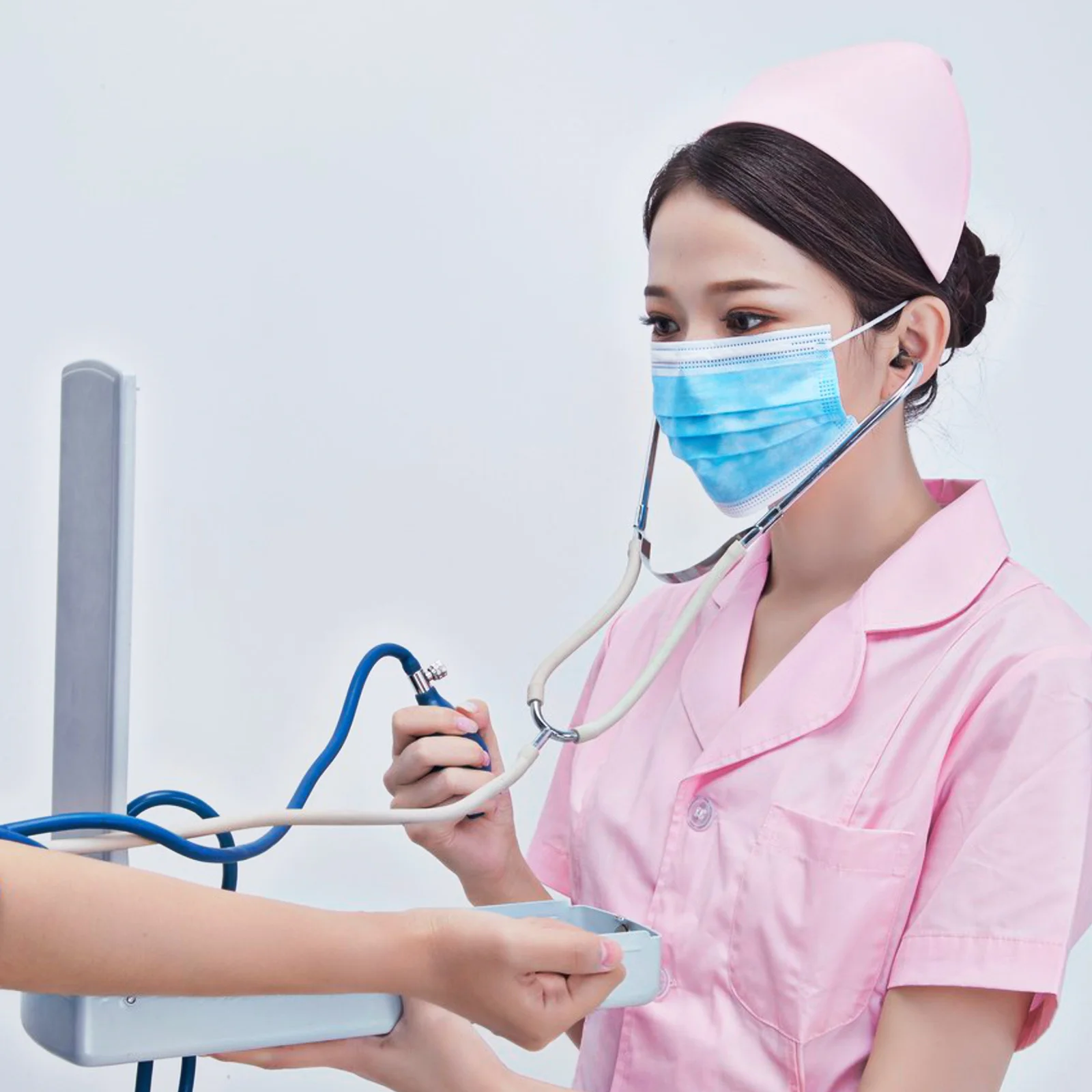 

Nurse Dovetail Hat Pink Thickened Durable Comfortable Nursing Internship Halloween Cosplay Cap