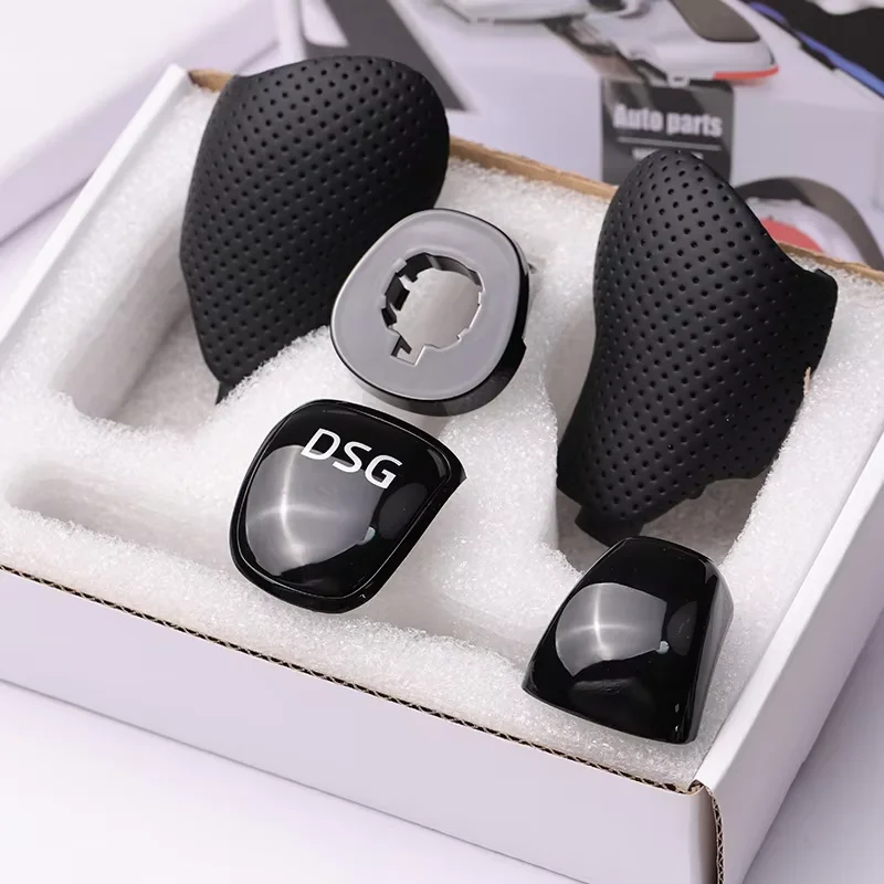 Applicable to Genuine Leather Shift Knob Kit for Skoda Octavia/Superb - DSG Side Cover+Interior (OEM Installation, Easy)