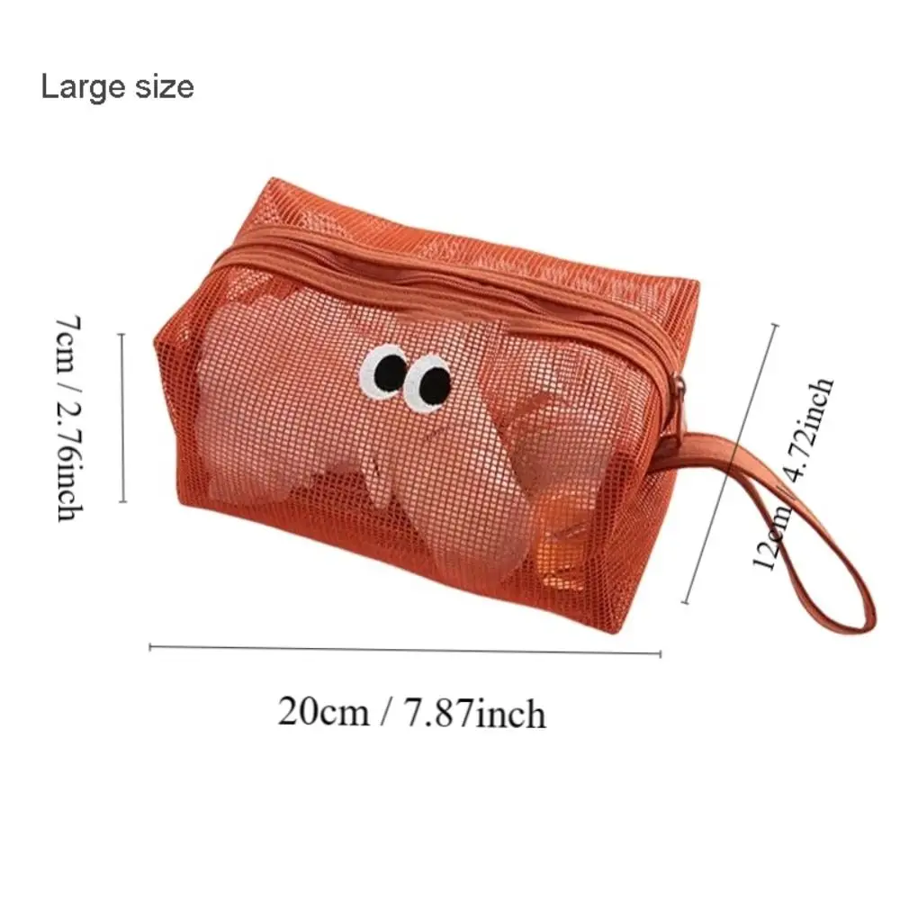 Portable Candy Color Makeup Pouch Large-capacity Big Eyes Swimming Bag Zipper Mesh Pencil Bag Student