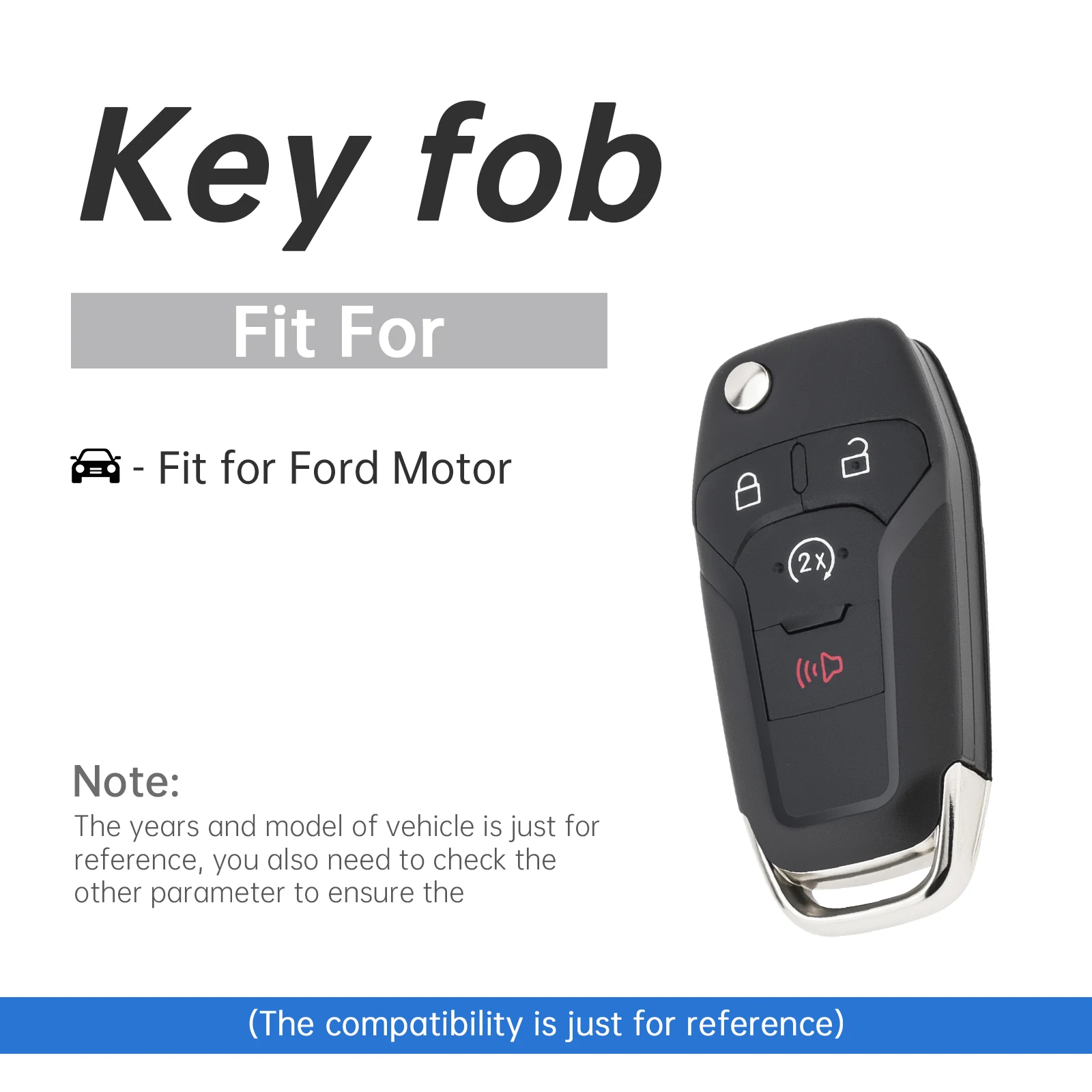 4 أزرار سيارة مفتاح بعيد فوب قذيفة صالح لفورد F150 N5F-A08TDA 5923694 للطي الوجه مفتاح تحكم عن بعد قذيفة غطاء #2