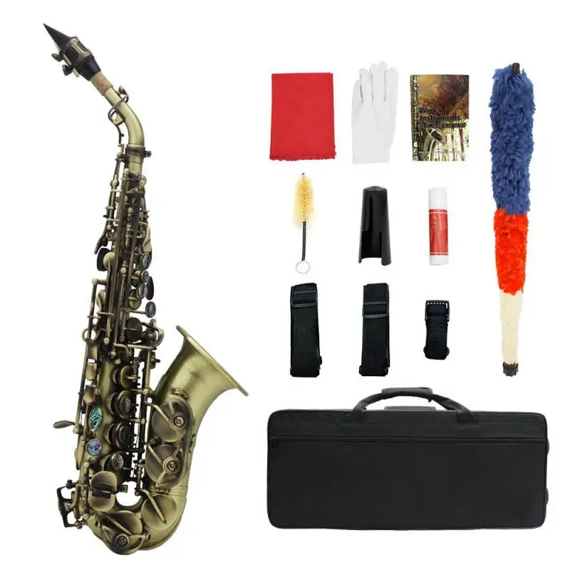 

Small Bend Pipe Bronze Body Abalone Shell Button with Oxford Cloth, Foam Box, Brush, Neck Strap, Gloves