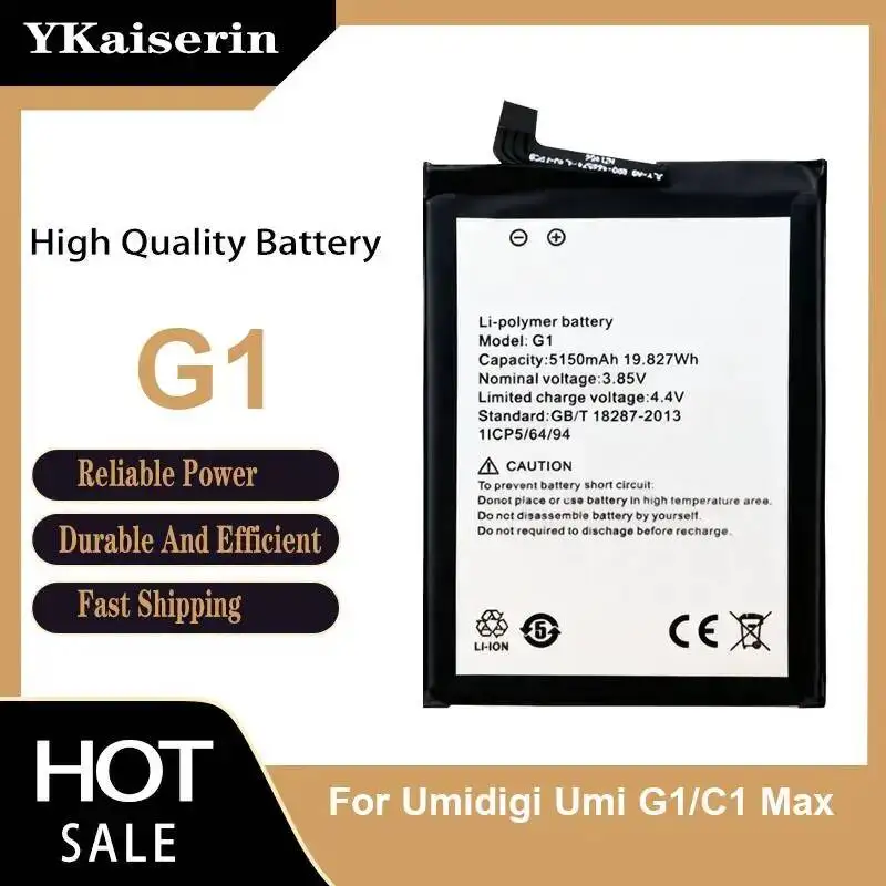 

For Umidigi Umi G1 C1 Max Mobile Phone Battery 5150Mah Rapid Charging