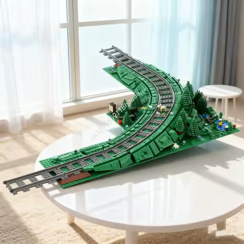 881pcs MOC Hiking Path Via Train Track Curve Model Building Blocks Assemble Toys Creative Christmas Gift Idea Education Brick