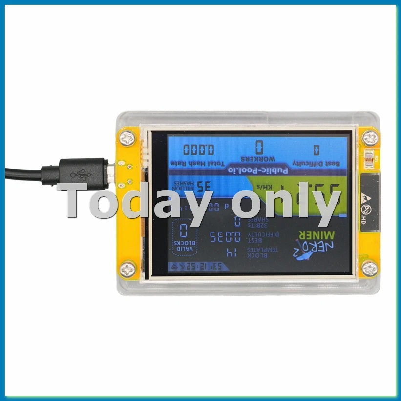Bitcoin Nerd Miner V2 55-56KH/S 2.8 Inch Display BTC Nerdminer Smart LCD Display Crypto Solo Lottery Miner-A09I