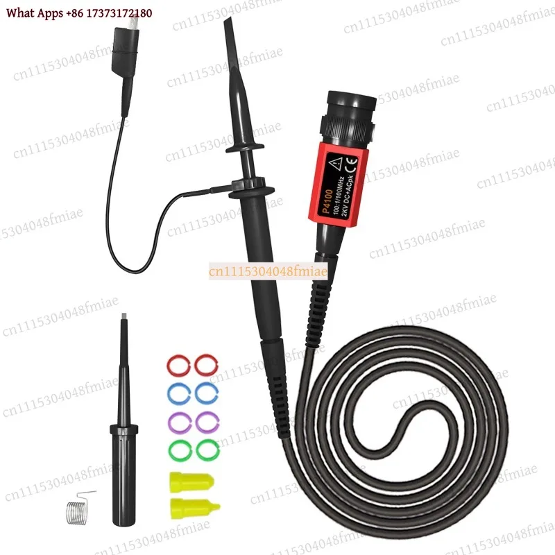 P4100 Oscilloscope Probe 100:1 2KV High Voltage 100MHz Safety BNC Connector Adjustable Attenuation Universal Version