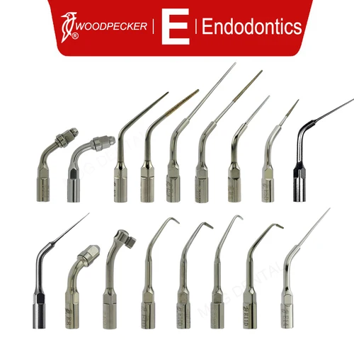 Woodpecker puntas de escalador de Perio ultrasónico Dental, herramientas de dentista, Endodoncia de Canal radicular, Serie E, pieza de mano de escarificador EMS UDS