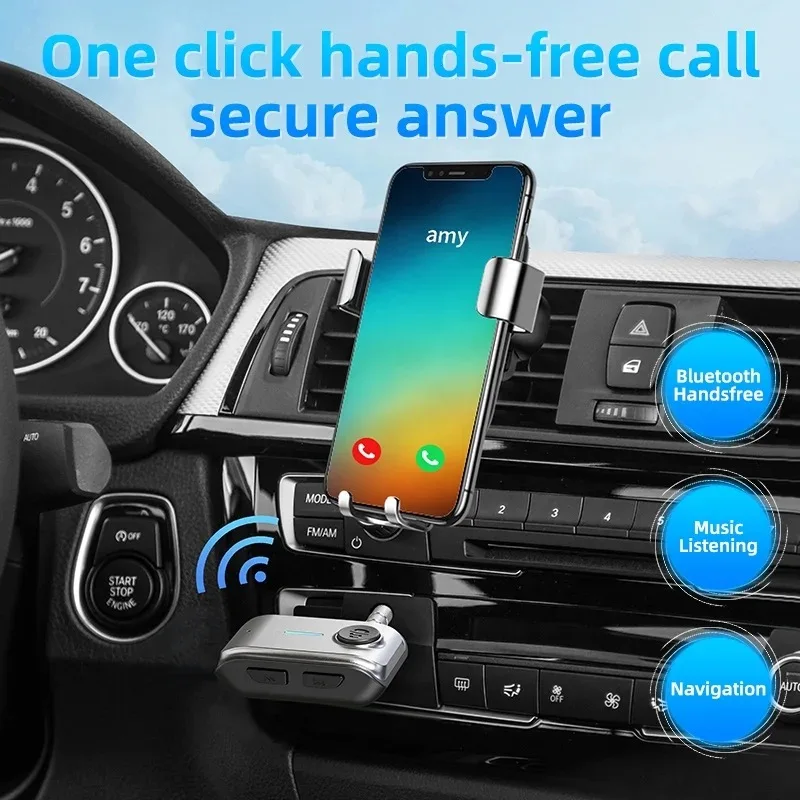W2 Bluetooth 5.3 Wireless Receiver Adapter 3.5mm Jack Audio Transmitter TF Card AUX Handsfree Call For Car Radio Mp3 Player