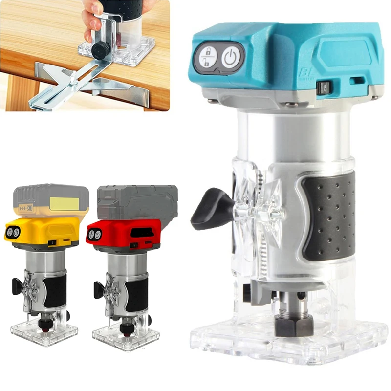 

Для Makita/Dewalt/Milwaukee 18 В литий-ионный аккумулятор беспроводной фрезерный станок по дереву триммер 6 скоростей 30000 об/мин бесщеточный двигатель ручной фрезерный станок