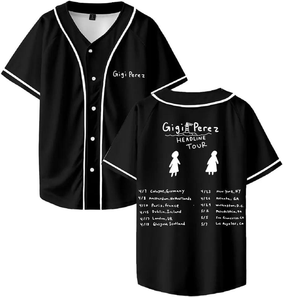 

Gigi Perez Merch Baseball Jacket Tee Summer Women Men Fashion Short Sleeve T-Shirts