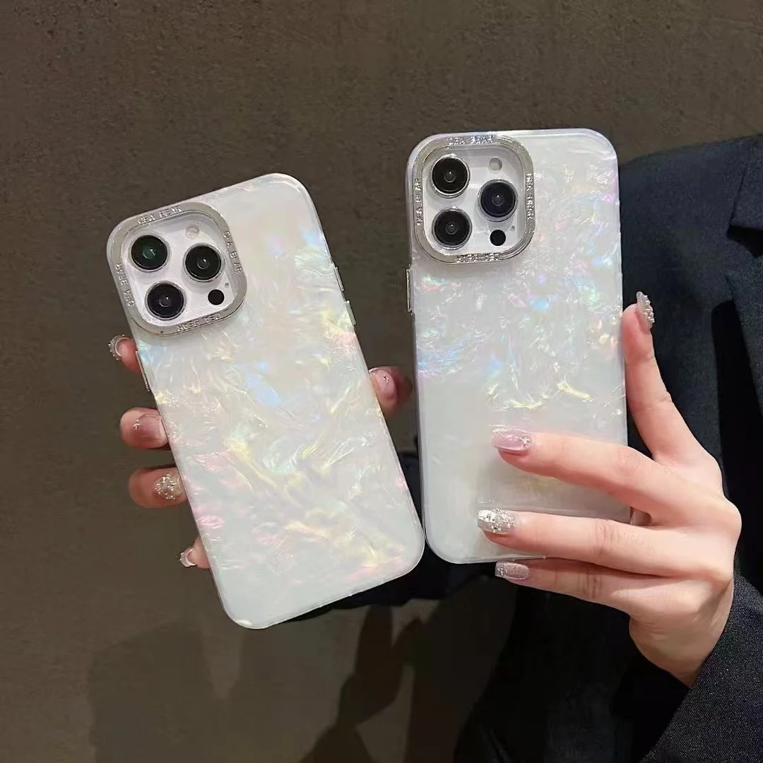 الفاخرة بريق شل الملمس الليزر قضية الهاتف آيفون 11 12 13 14 15 16 برو ماكس 15 زائد سوبر كول الصلب IMD غطاء مقاوم للصدمات