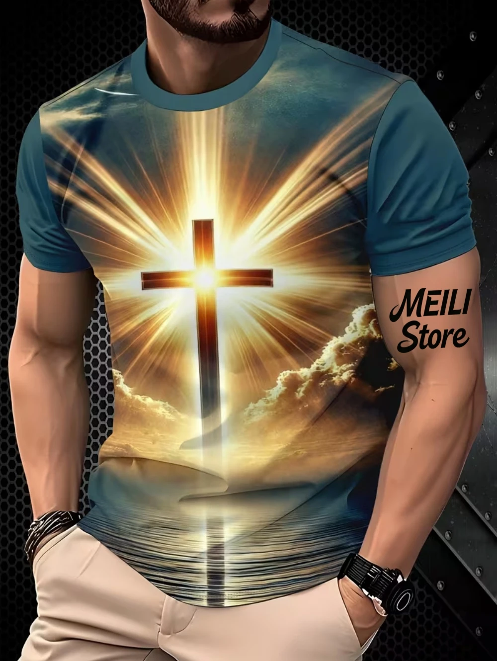 

Мужская футболка с 3D принтом Иисуса, повседневная футболка с коротким рукавом и круглым вырезом, дизайнерская футболка для мужчин, новинка в большой футболке, топы