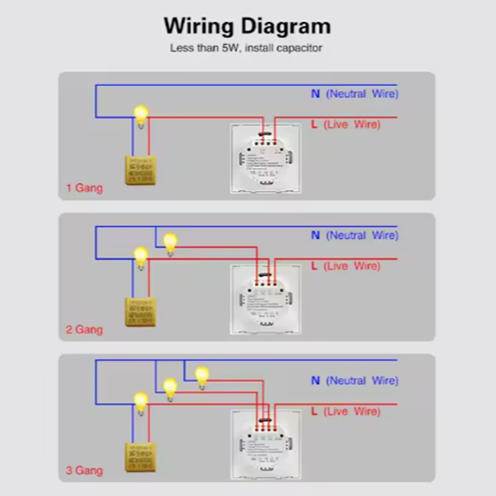 SIXWGH-interruptor de pared inteligente moderno, 1/2/3 entradas, vidrio templado ignífugo Total, interruptor de luz sensible al tacto, interruptores de Control remoto