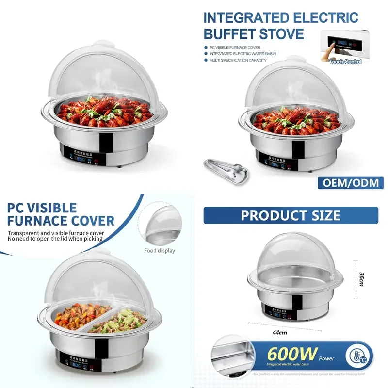 Silver Serving Stainless Steel Equipment Food Warmers Buffet Chafing Dish Chaffing Dishes Electric Heating Buffet Dish