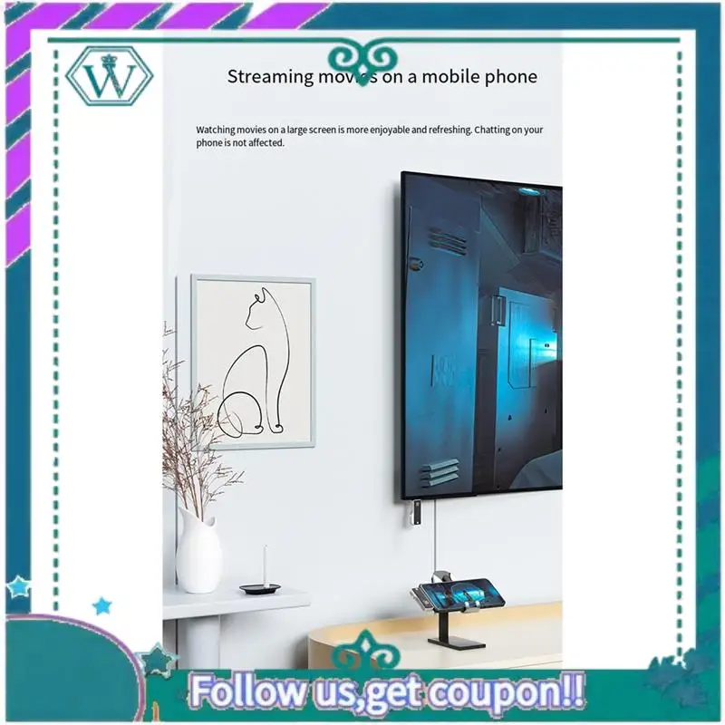 A75Q-1080P Type C لاسلكي - متوافق مع جهاز إرسال واستقبال الفيديو ومحول عرض موسع للهاتف وشاشة تلفزيون الكمبيوتر