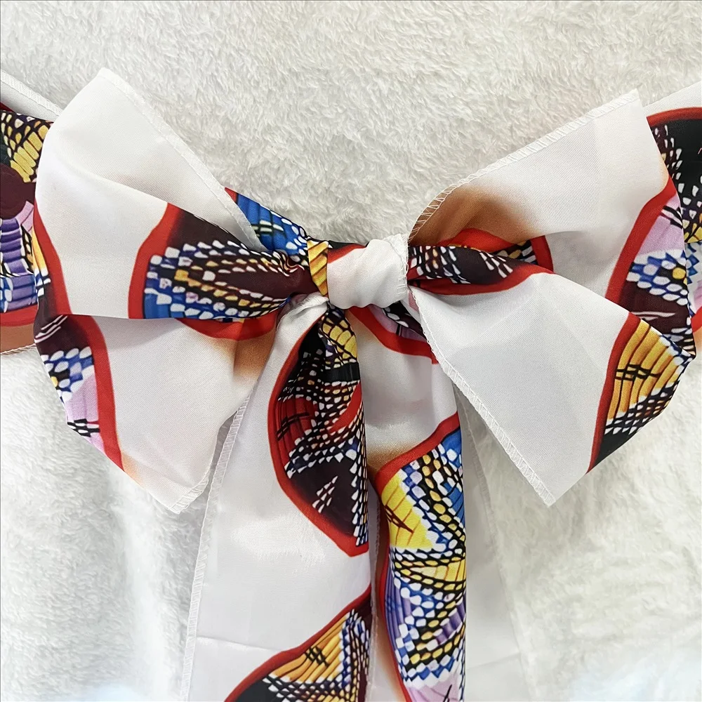 Round Plates Bohomian Traditional Chair Bow Sashes Eritrean Ethiopian Wedding Chair Knots Ribbon Butterfly Ties Party Banquet