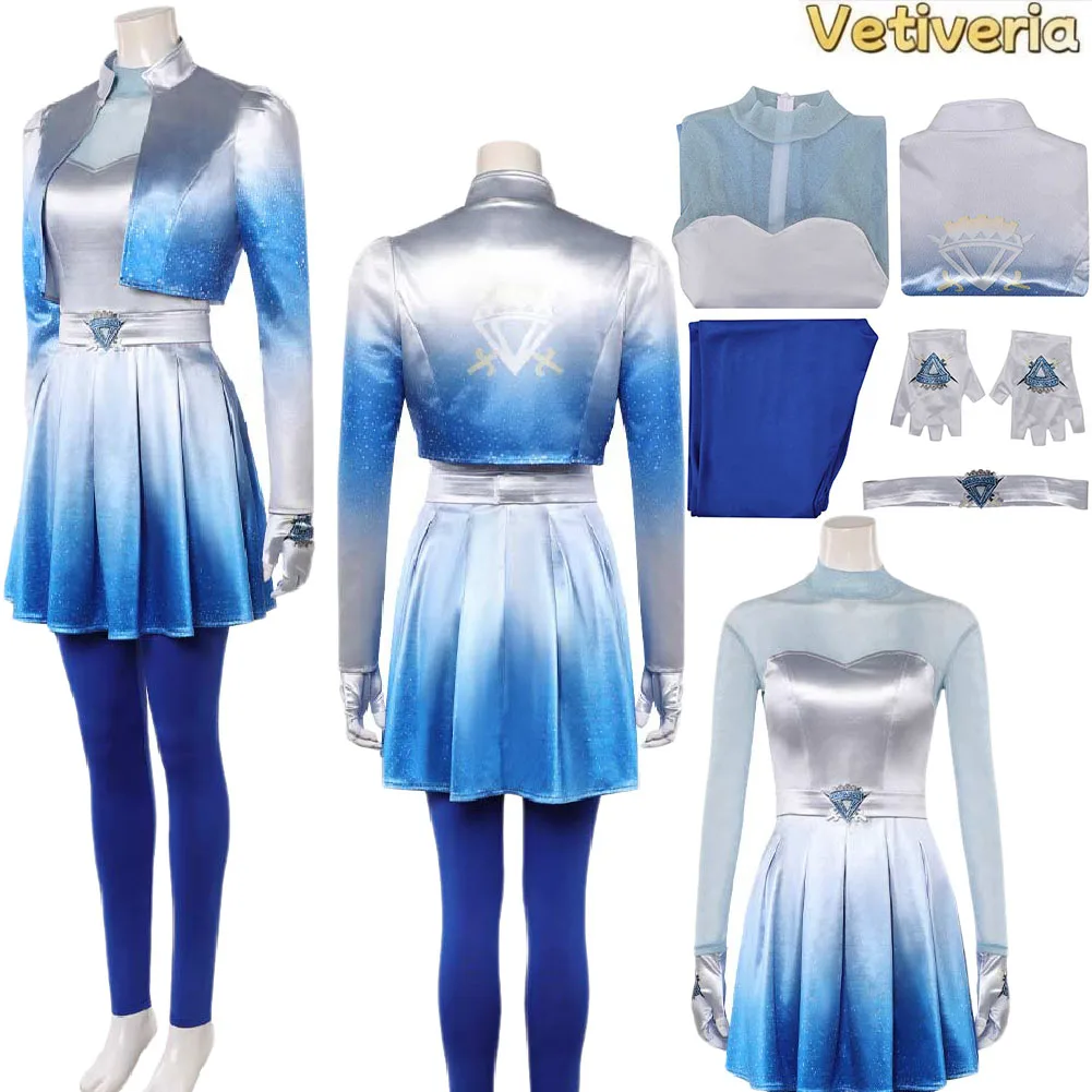 Women Chloe Cosplay Costume 2026 Movie Descendants Fancy Roleplay Dress Coat Pants Gloves Belt Set Halloween Carnival Party Suit view 2