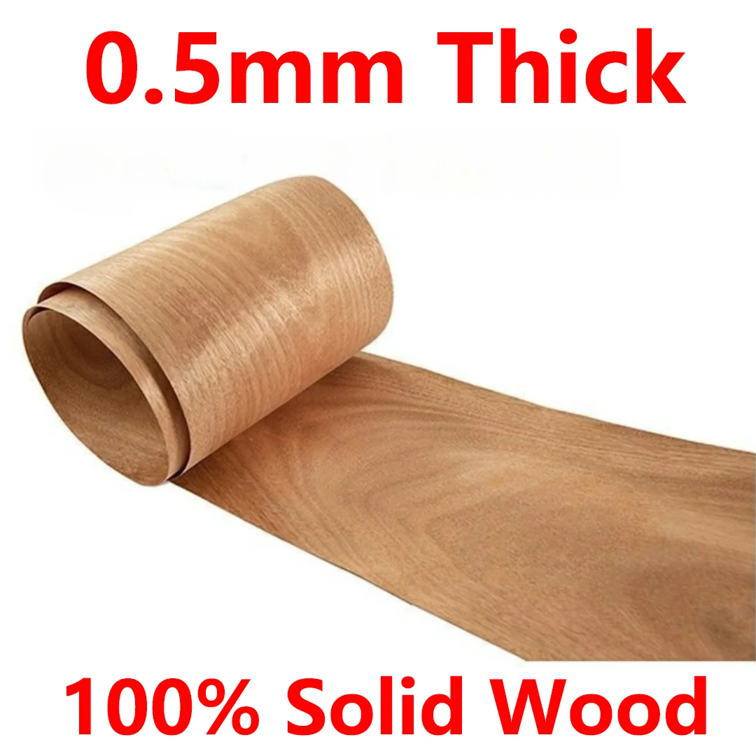 Chapa de madera con estampado de nogal rojo Natural de 0,5mm de espesor para renovación de muebles, manualidades DIY, hojas de superficie decorativa para altavoz