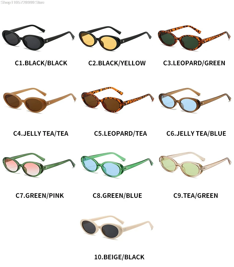 Unisex Vintage Small Oval Frame Sunglasses, Retro Unique Stylish Fashion Shades for Daily Casual Wear