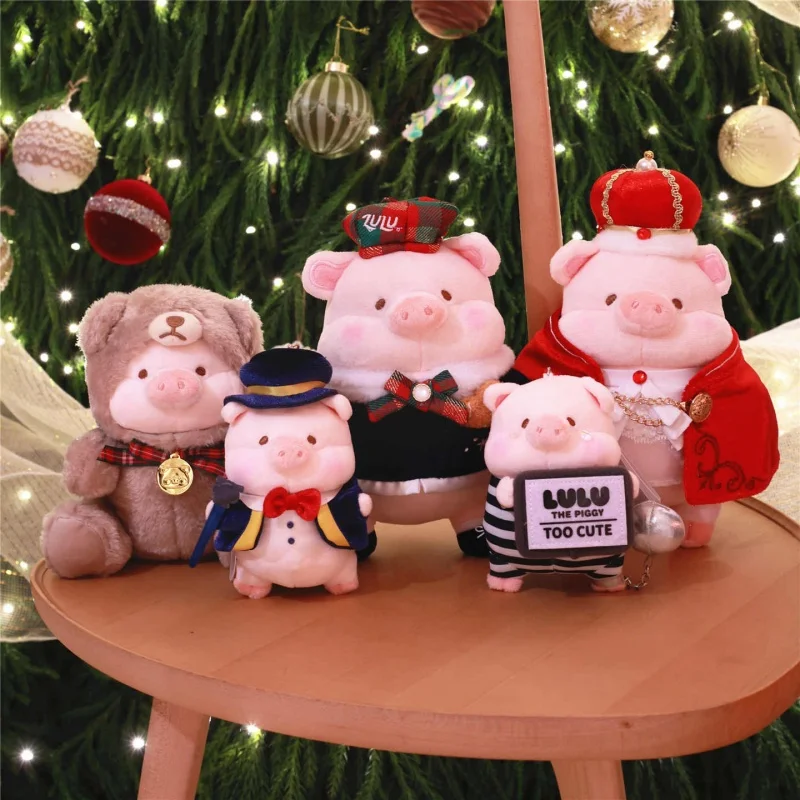 Nieuwe Lulu Varken Kerst Serie Knuffels Pop Gevulde Kawaii Dierenpop Zachte Winterpop Cartoon Decoratie Speelgoed Kerstcadeau