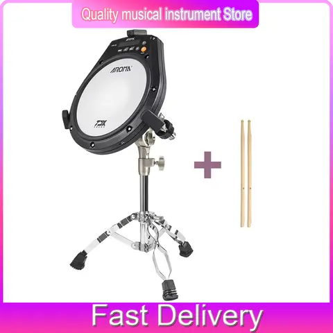 AROMA APD-20 Electronic Mute Drum Beating Board 8 Inch Percussion Instrument Drum Pad Vocal Electronic Metronome Trainings Mute
