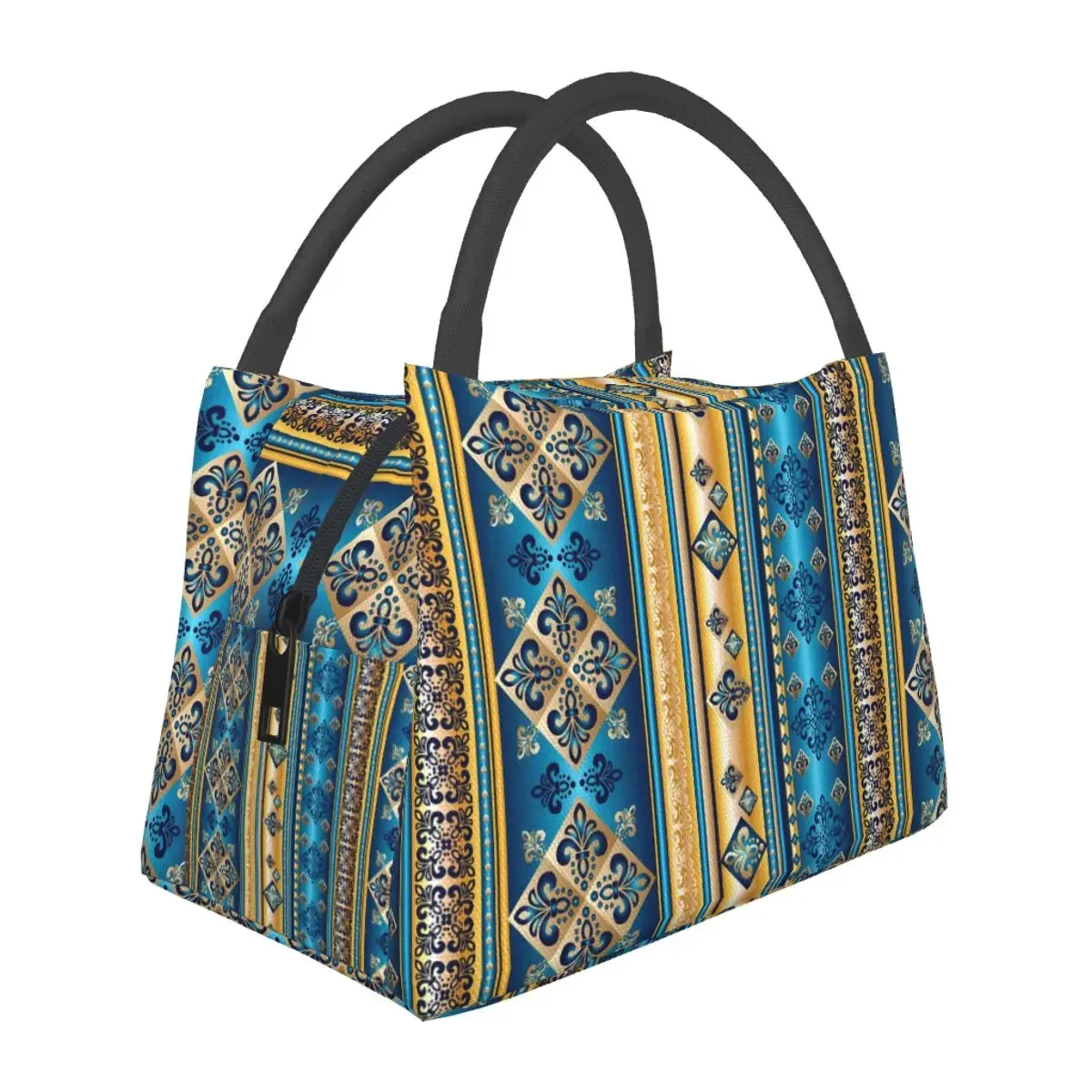 African Ethnic Lunch Bag Patchwork Print Outdoor Picnic Lunch Box For Adult Graphic Design Tote Food Bags Oxford Cooler Bag
