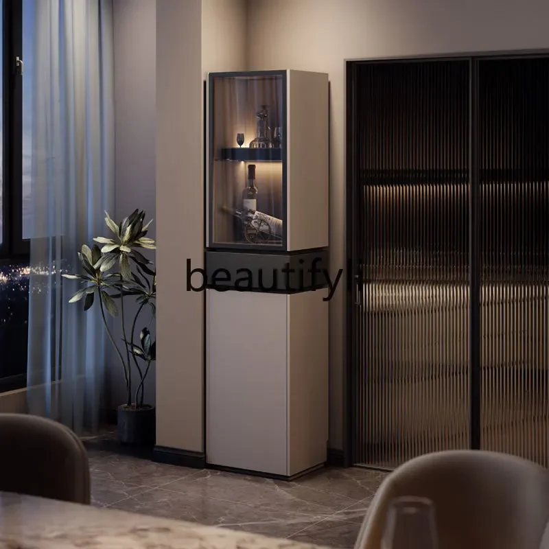 

D2520 Italian minimalist corner wine cabinet storage dining room living room display cabinet sofa corner locker
