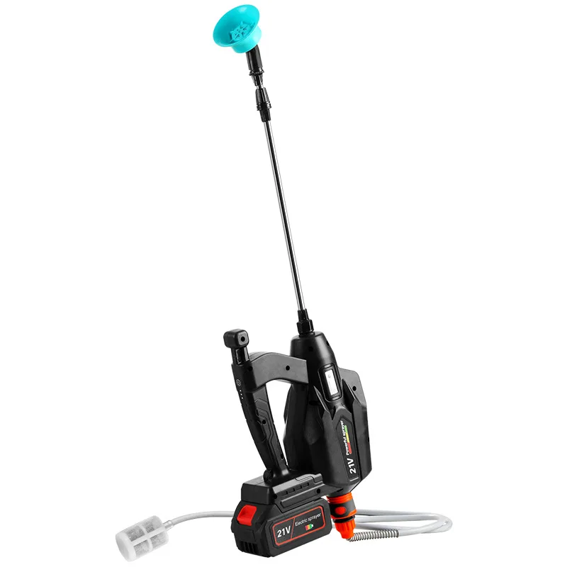 Rechargeable Electric Water Sprayer Rechargeable Telescopic Handle Battery Powered Sprayer Wand 12V 5M Hose with Mist Nozzles