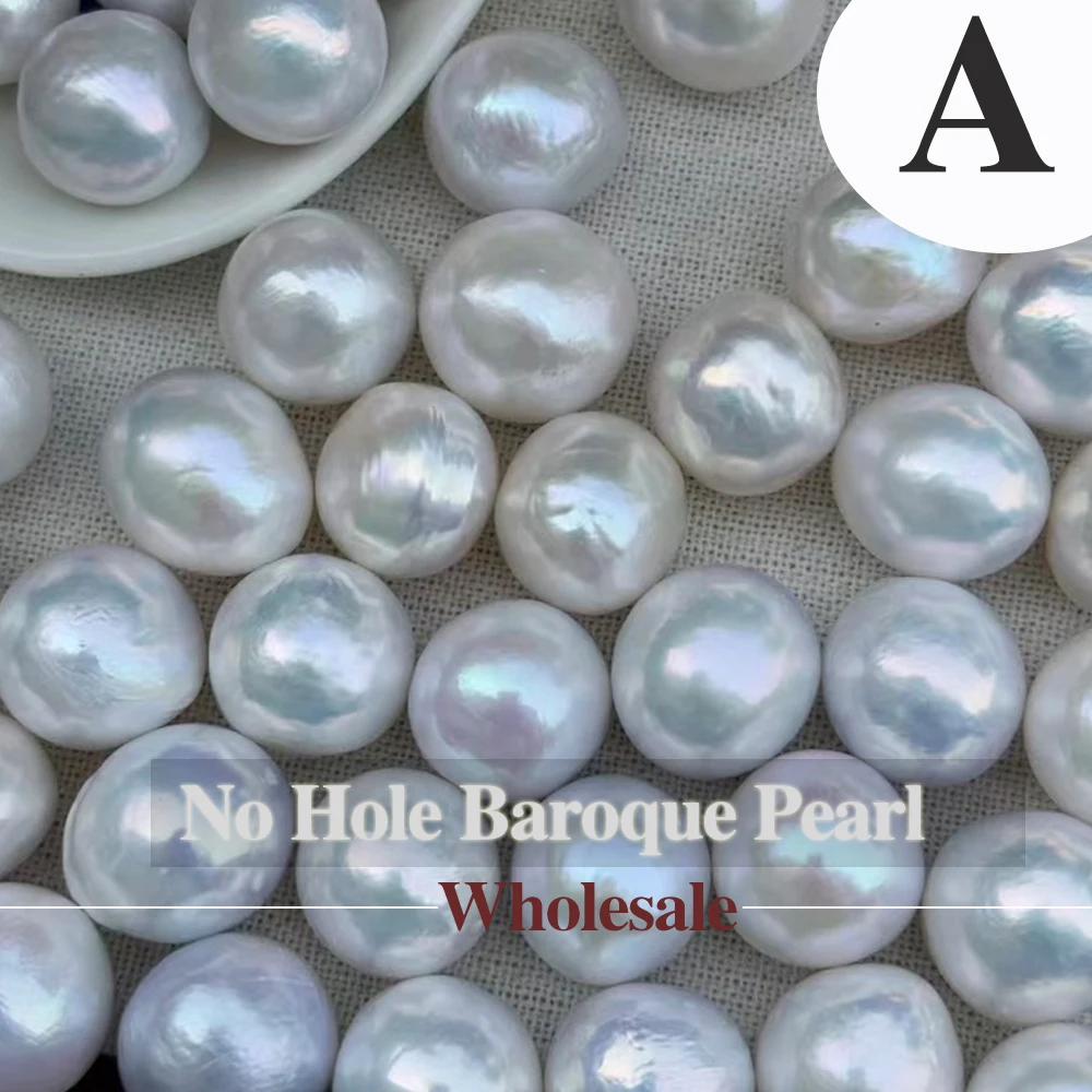

1 шт., жемчужные бусины в стиле барокко без отверстий, круглые шарики, натуральный пресноводный жемчуг, свободные бусины для изготовления ювелирных изделий своими руками, серьги, ожерелье 14-15 мм