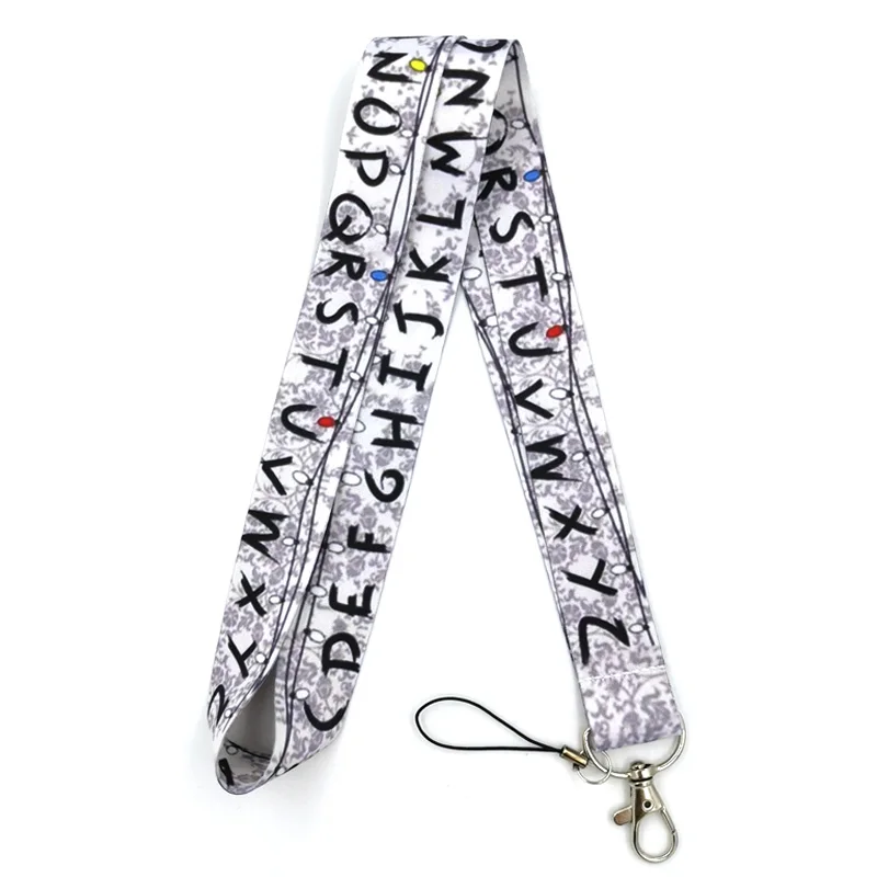 Alphabet letters Keychain Lanyards Id Badge Holder ID Card Pass Gym Mobile Phone Badge Holder Key Straps