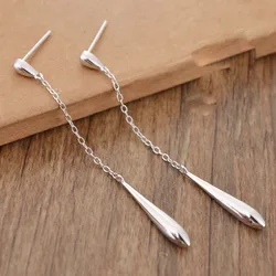 BF CLUB 925 Sterling Silver Earrings For Women Trendy Waterdrop Long Tassel Earring Jewelry Prevent Allergy Party Accessories
