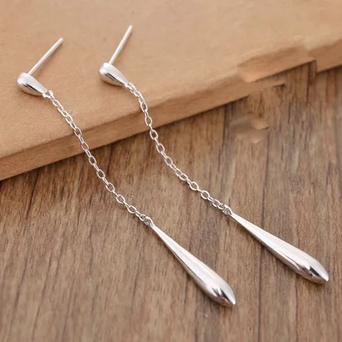 BF CLUB 여성용 925 스털링 실버 귀걸이, 유행 물방울 롱 태슬 귀걸이, 쥬얼리, 알레르기 방지 파티 액세서리  Best5