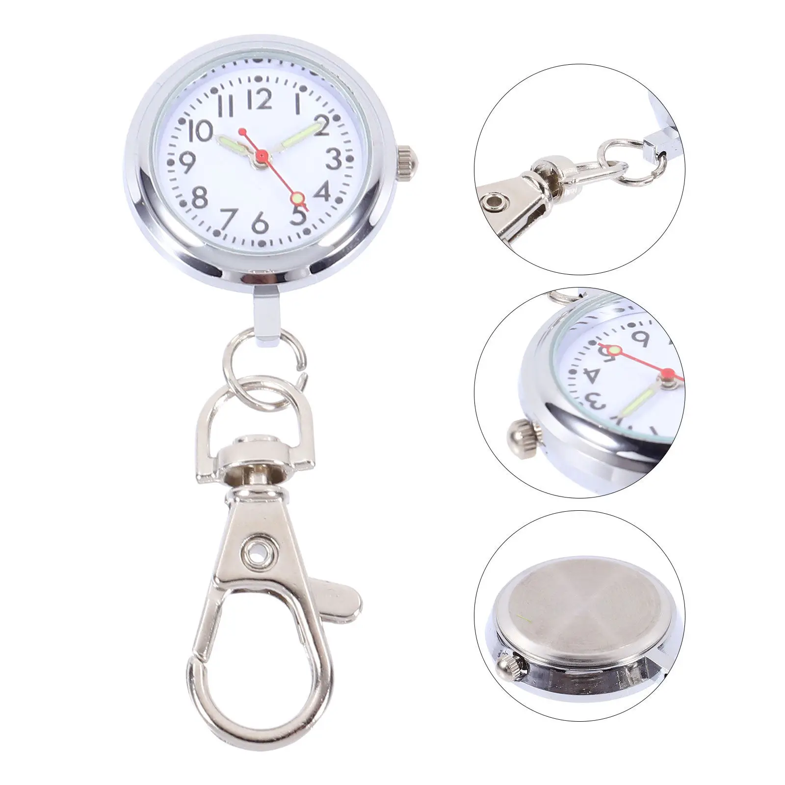 

1Pcs Large Dial Quartz Pocket Watch Keychain Alloy Nurse Fob Watch for Staff Doctors Nurses Hospital Use Vintage Style