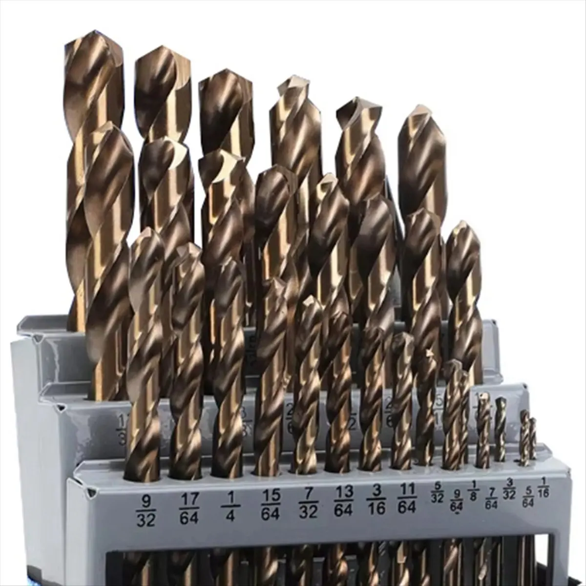 A20I Cobalt Drill Bits Set M35 High Speed Steel Twist Jobber Length for Hardened Metal, Stainless Steel, Cast Iron (29Pcs)