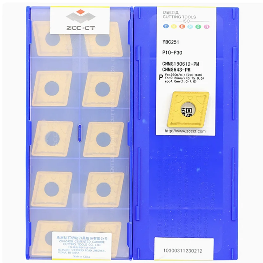 

CNMG190612-PM YBC251 YBC252 YBC351 YBC151 YBD151 YBD152 YBM251 ZCC.CT CNMG643 CNC carbide inserts Turning inserts 10pcs/box