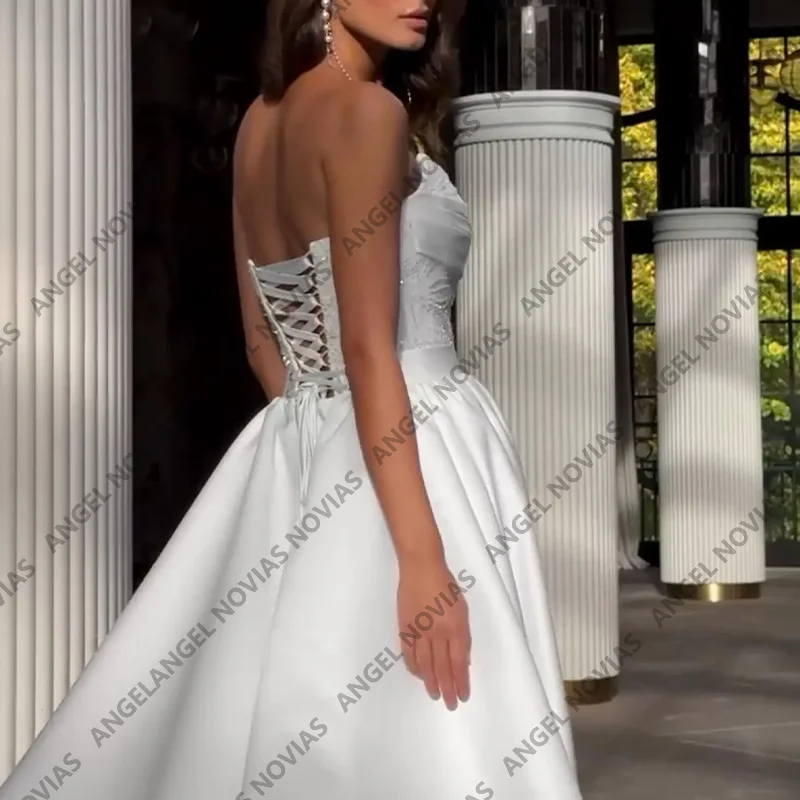 فساتين زفاف طويلة حورية البحر من الساتان 2026 فستان زفاف مع تنورة قابلة للانفصال ثوب زفاف Vestidos De Novia boda #3
