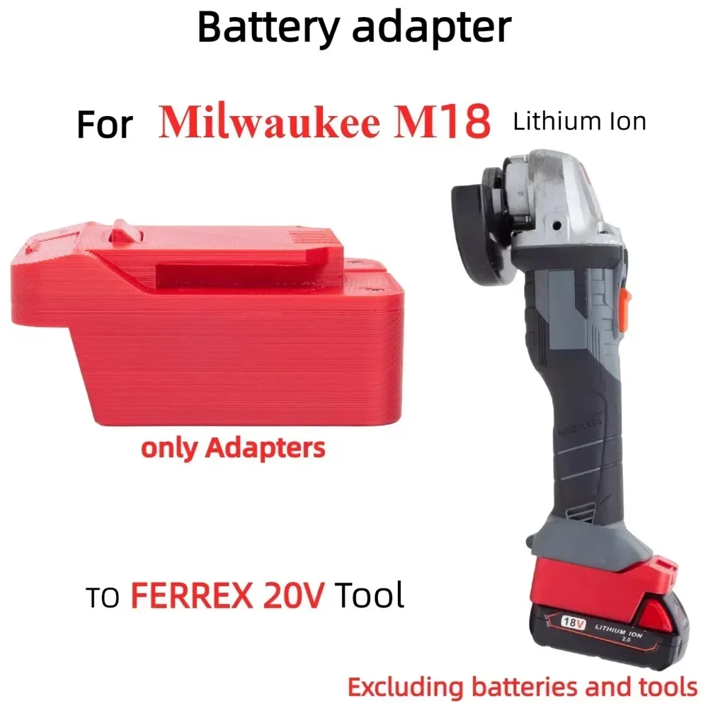 Akku-Adapter für Milwaukee 18 V Lithium-Akku-Konverter auf Aldi FERREX 20 V bürstenlose Akku-Bohrschrauber (nur Adapter)