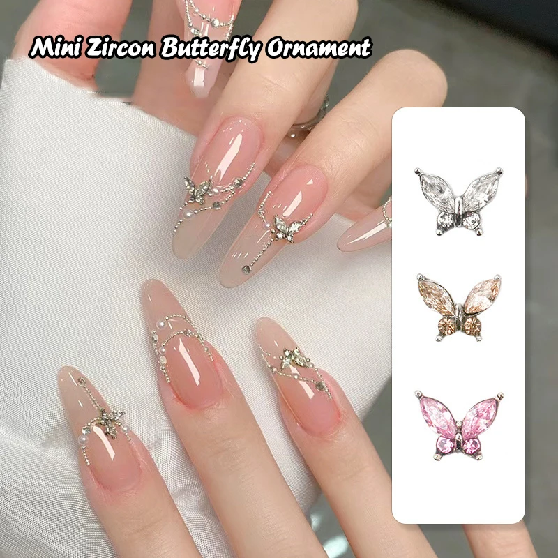 Bow-nó glitter encantos das unhas para as mulheres, borboleta de resina, 3d, decoração, nail art, acessórios, suprimentos, 10pcs