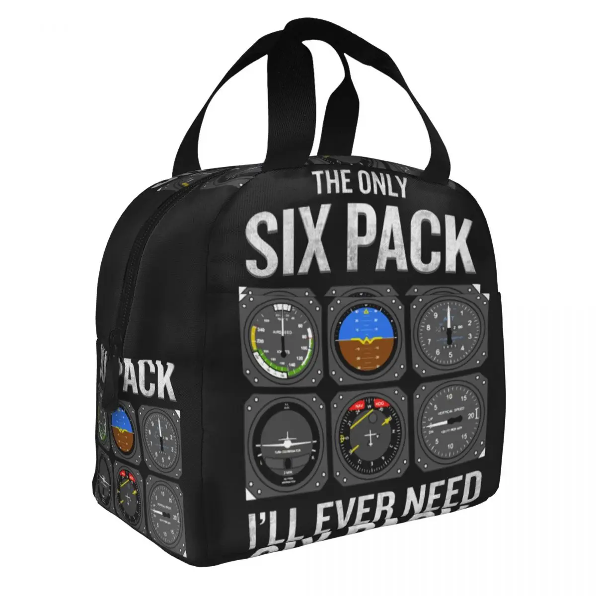 Pilot Quote Cockpit Airplane Flight Insulated Lunch Bag Thermal Bag Meal Container Tote Lunch Box Food Handbags Work Travel