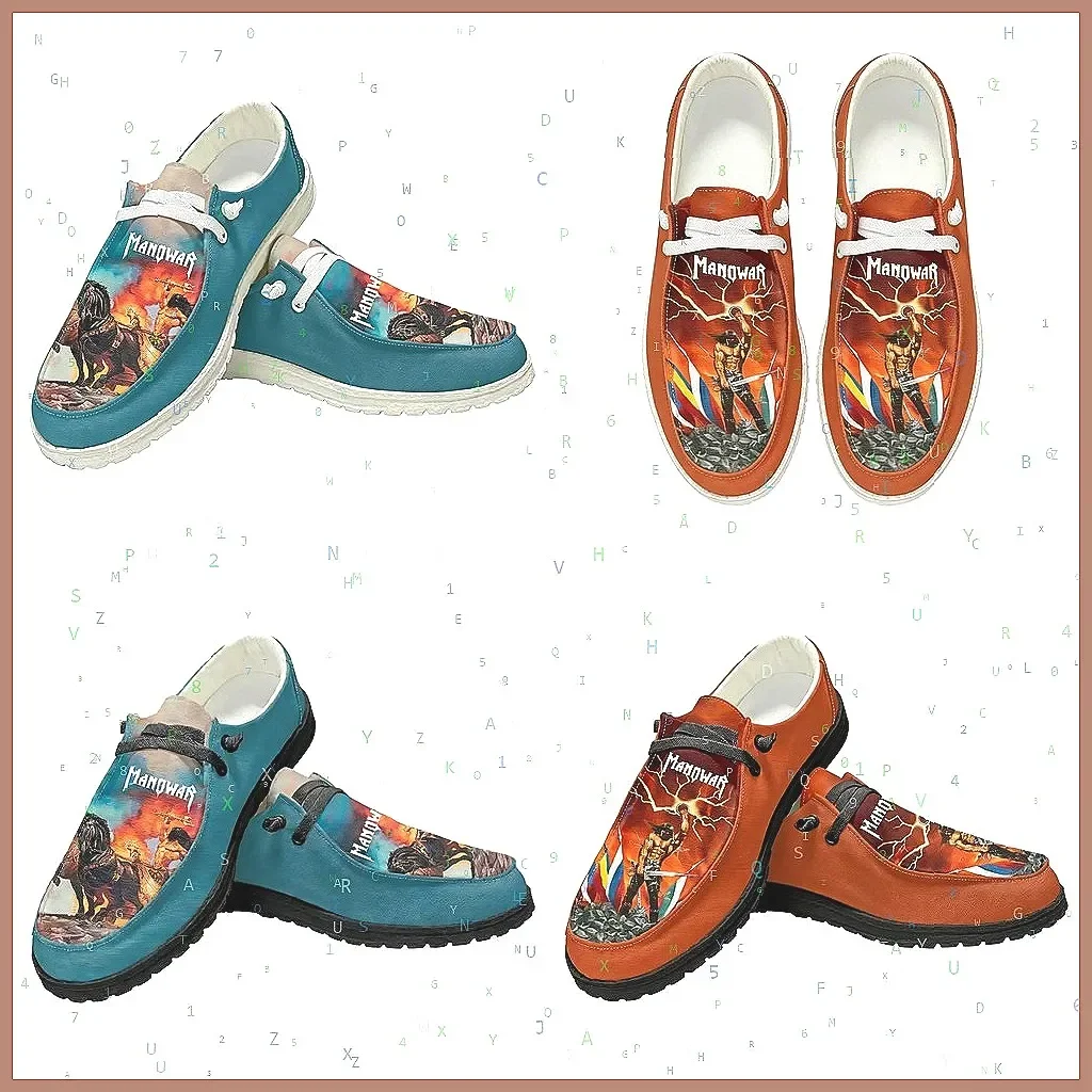 

Manowar Rock Band Casual Shoes - Breathable Lightweight Flat Footwear for Men & Women