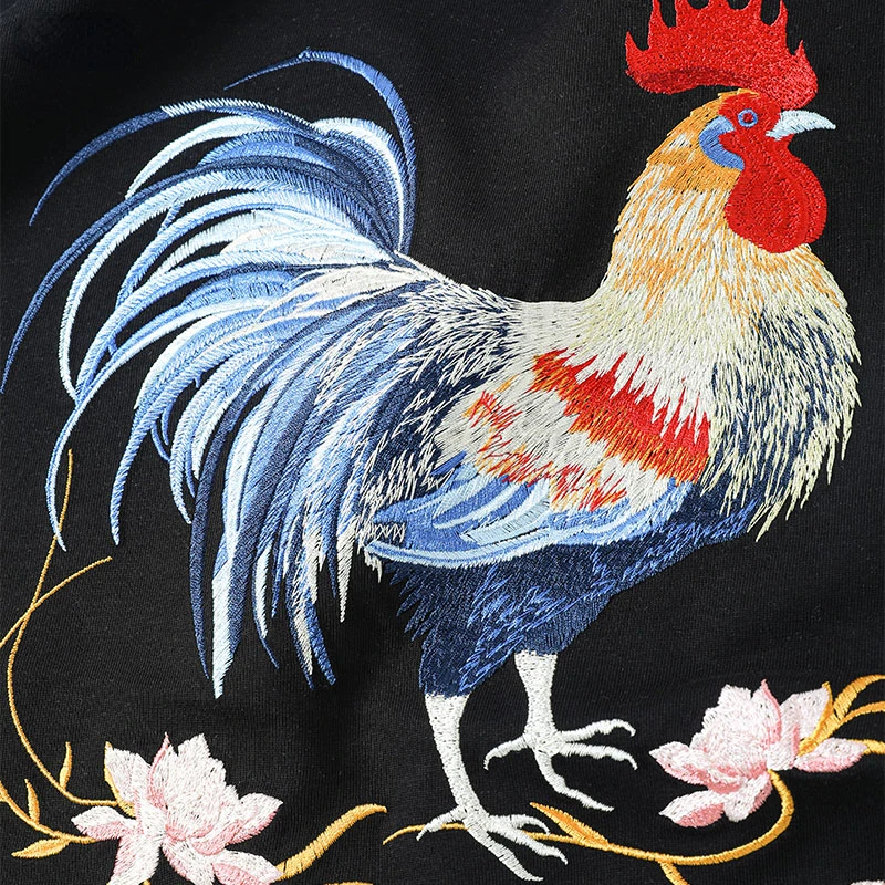 Fashion Embroidery T Shirt Men Women Harajuku T Shirt Casual Short Sleeve Cotton Summer Tops Cock Rooster Youth Couple Unisex