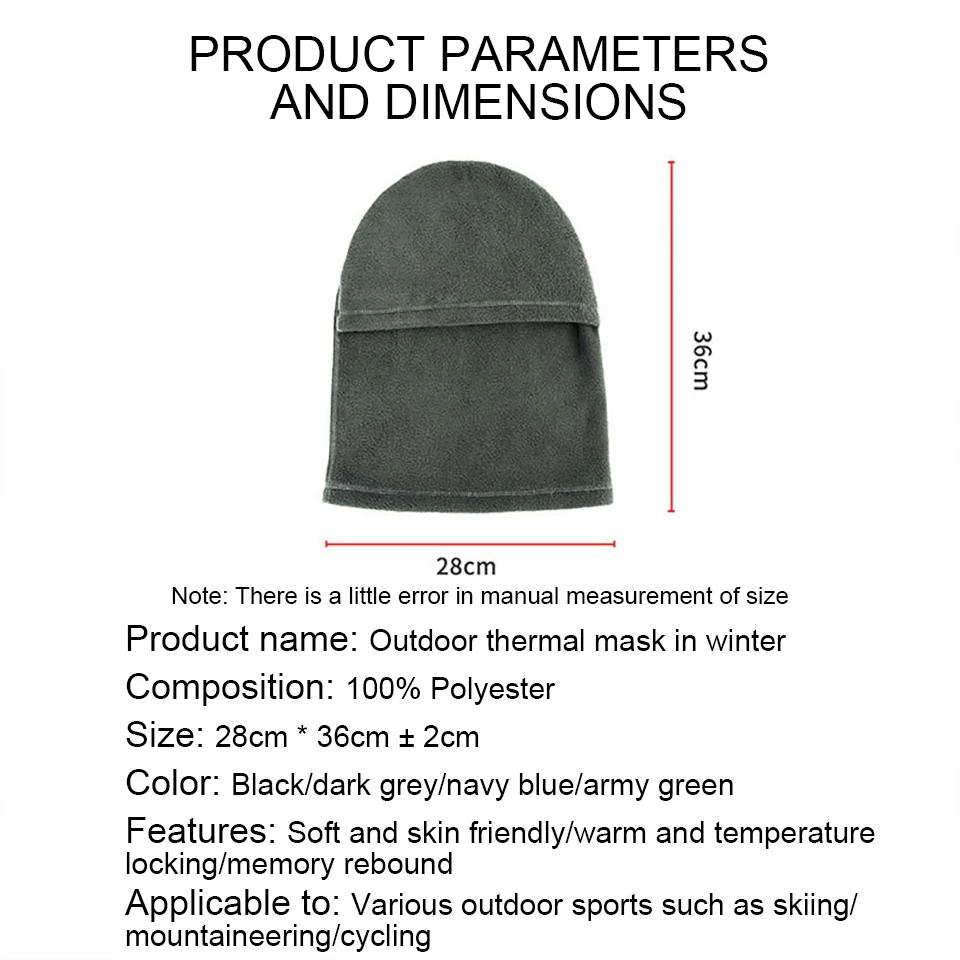 GTUBIKE invierno cálido conducción al aire libre máscara facial completa cubre pasamontañas polar motocicleta esquí máscara facial cálido cubierta a prueba de viento sombrero