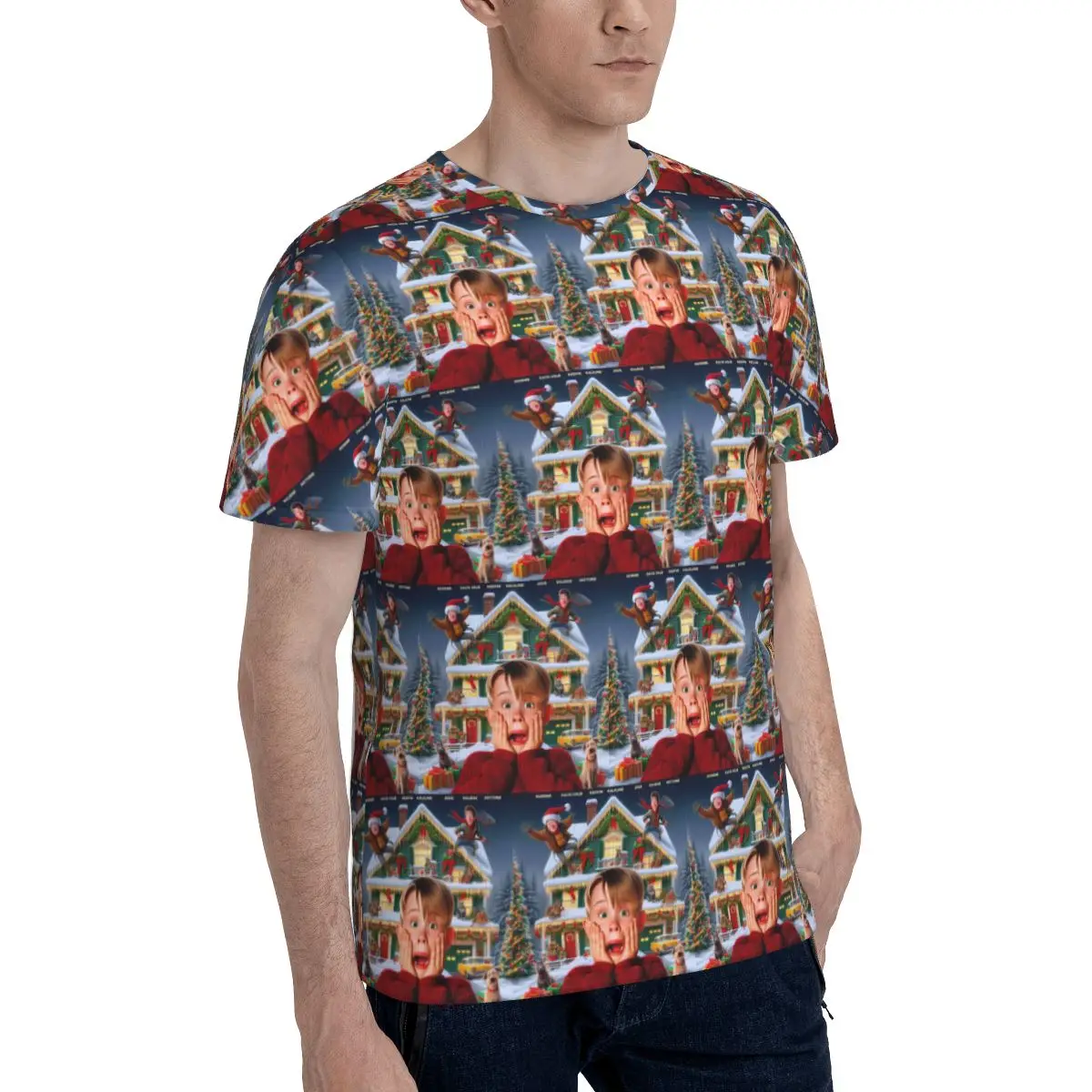 Home - Comedy Film Home Alone Funny T-Shirt for Men Cotton T Shirts Men's Short Sleeve Round Neck Summer Clothes Tops