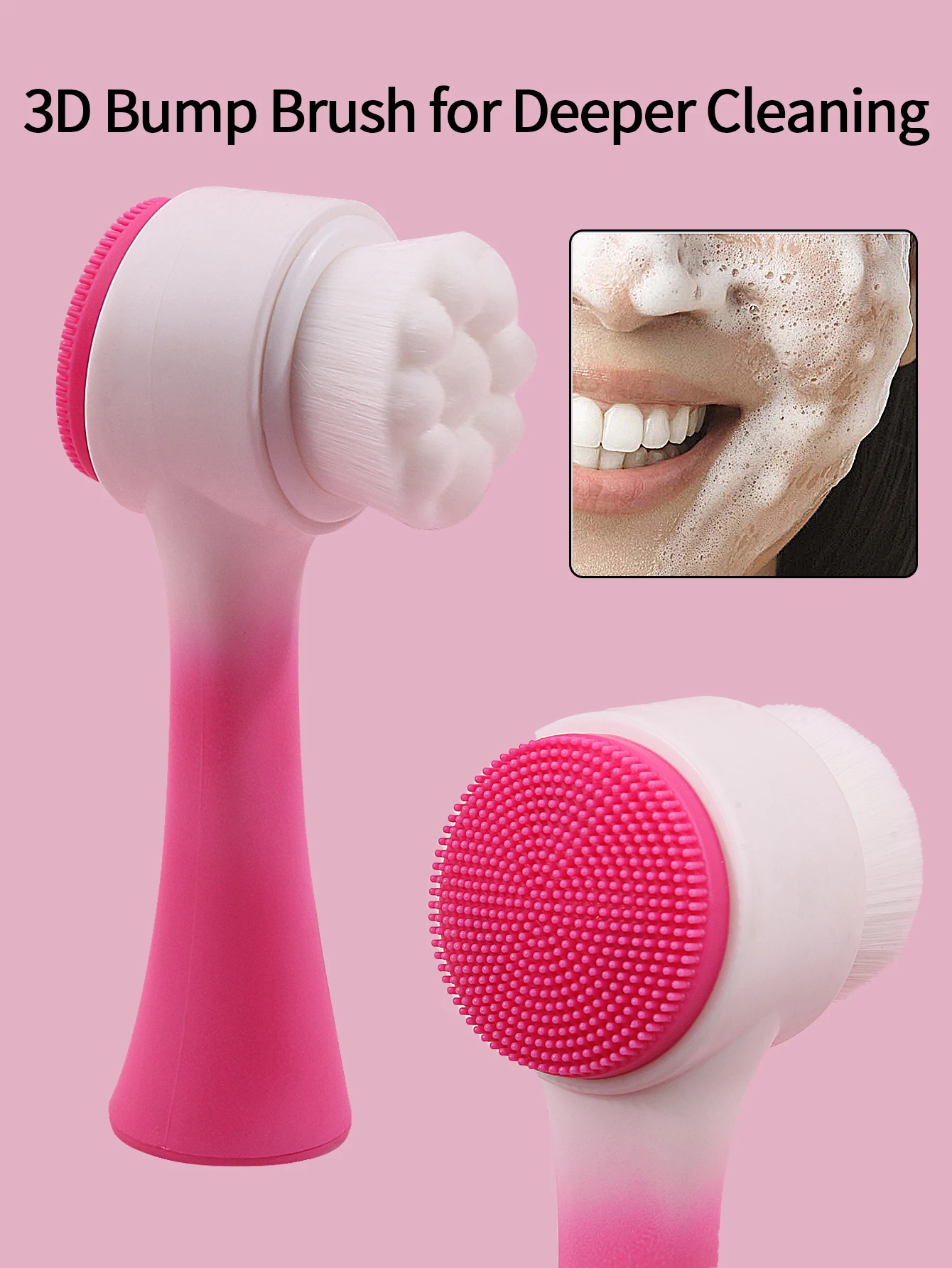 Brosse de nettoyage du visage en Silicone, Double face, produit d'élimination des points noirs, nettoyeur de pores, exfoliant, brosse de gommage du visage