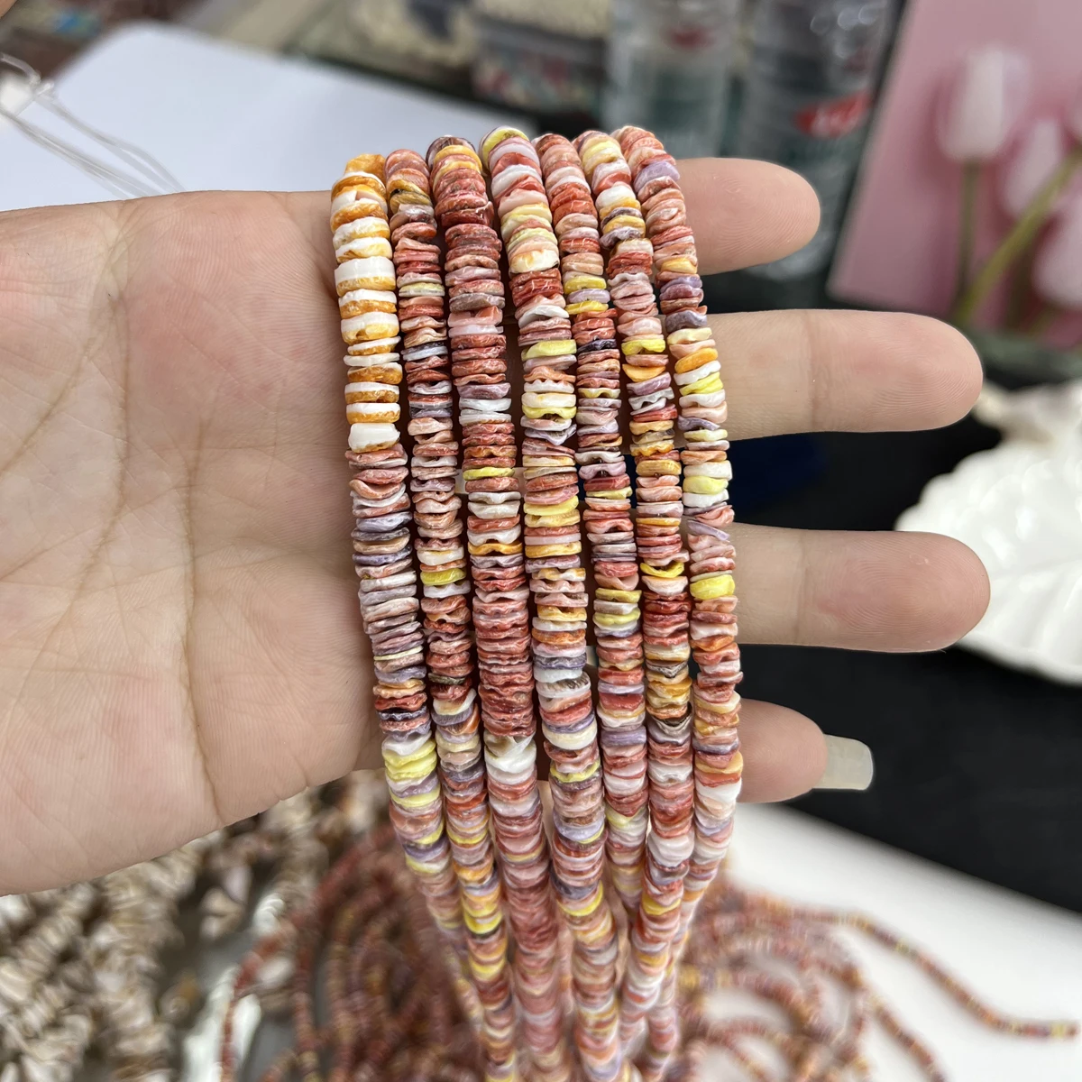 6x6mm Colored Coral Spacer Beads Natural Coral Semi-Finished Strand Beads for Jewelry Making DIY Necklace Bracelet Accessories