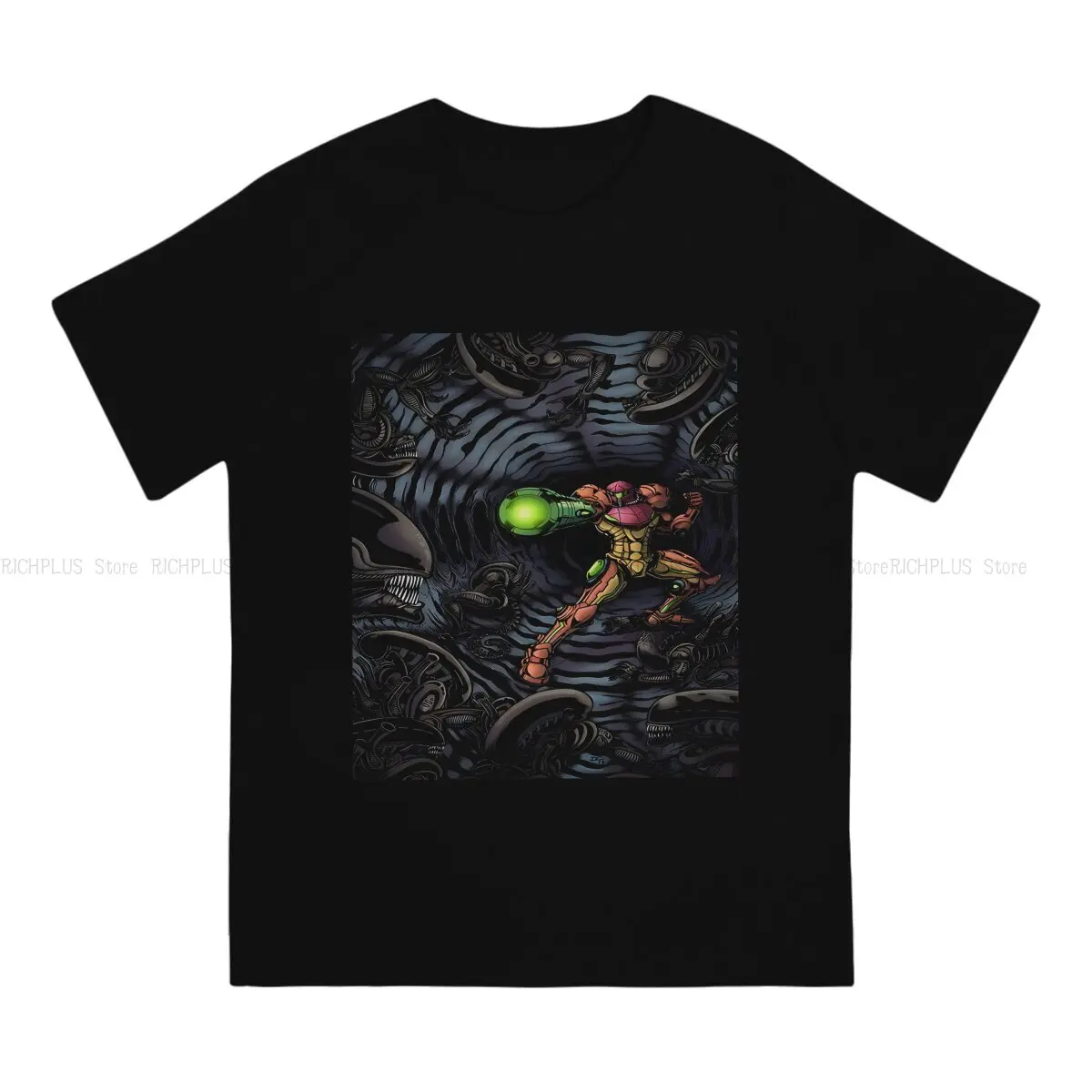 Super Metroid Game TShirt Metroid Basic Polyester T Shirt Leisure Men Clothes Ofertas Big Sale