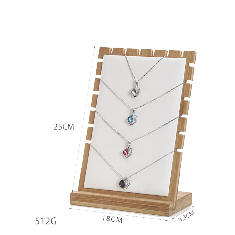 Wooden Multiple Pendants Easel Showcase Display Fashion Bamboo Jewelry Display Stand Necklace Display Stand Holder for Necklaces