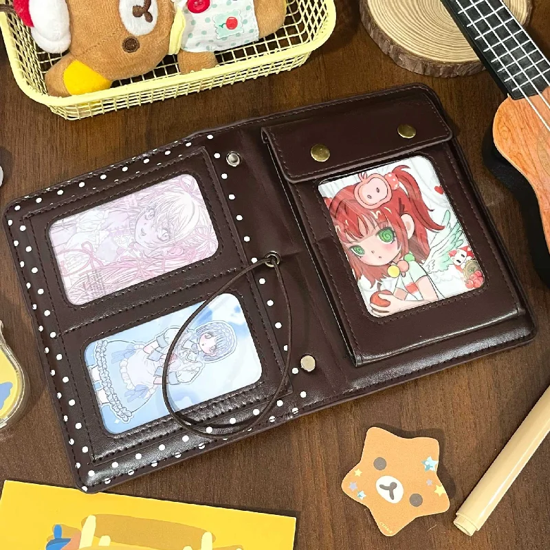 A7 Loose Leaf Binder Notebook Brown PU Leather Clear Cover Pocket Journal Travel Planner for Students